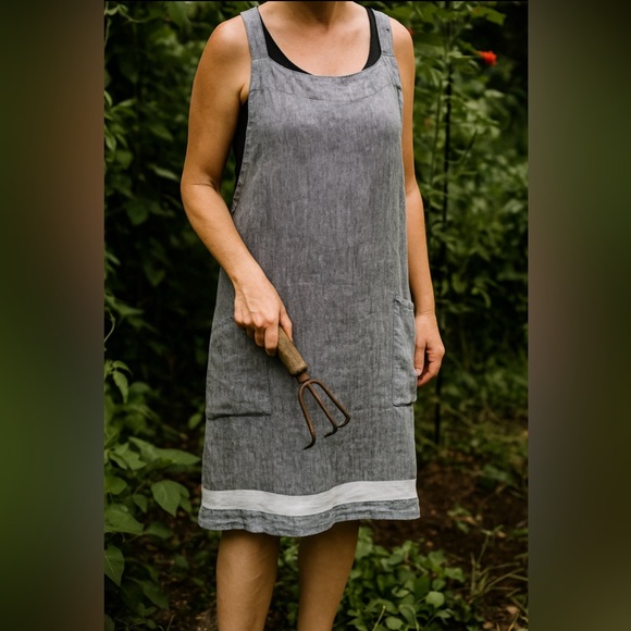 Vtg SMITH & HAWKEN Maria Style Artisan Garden Apron Smock Bib Pinafore #0831257